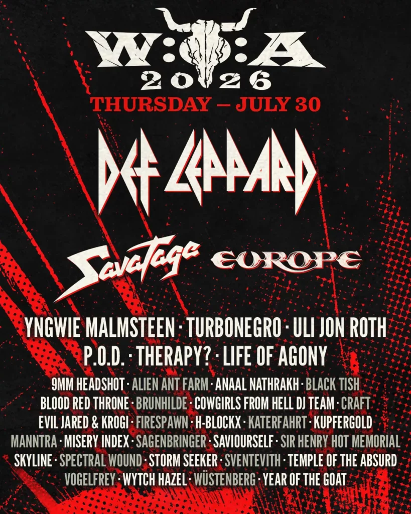 Running order de quinta-feira do Wacken Open Air 2026