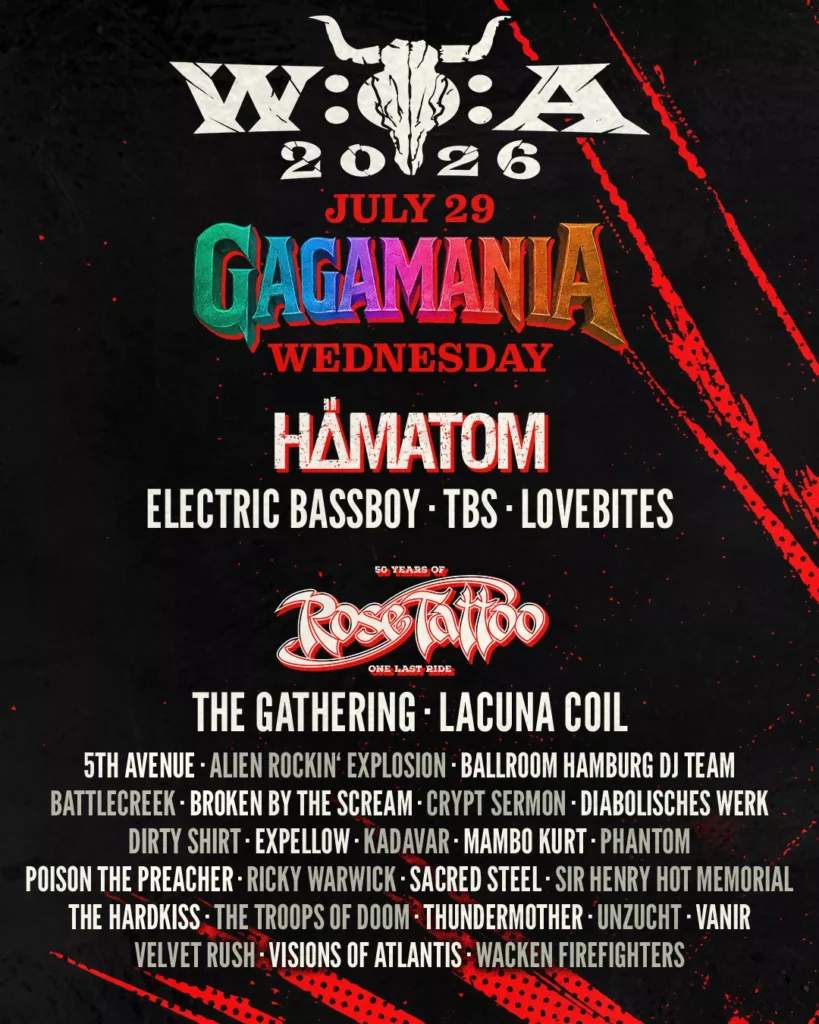 Running order de quarta-feira do Wacken Open Air 2026