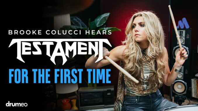 Brooke Colucci enfrenta desafio com música do Testament no Drumeo
